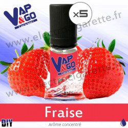 Fraise - Vape&Go - Arôme concentré DiY - 5x10 ml
