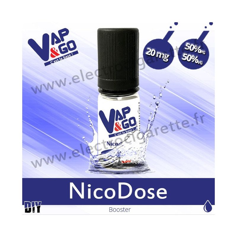 NicoDose - Booster Nicotine - 10 ml - 20 mg - Vape & Go - 50/50