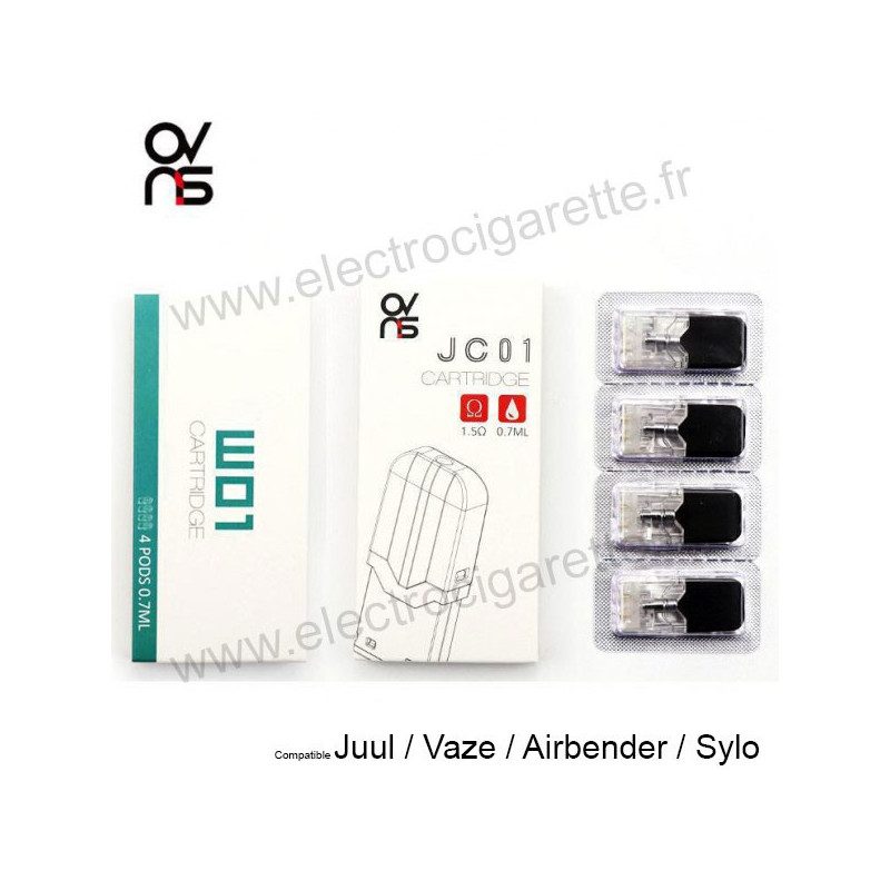 Pack 4 x cartouches à remplir - Juul / Vaze / Airbender / Sylo - OVNS