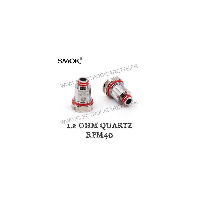 Pack de 5 x résistances Quartz 1.2ohm RPM40 - Smok Pack de 5 x résistances Quartz 1.2ohm RPM40 - Smok