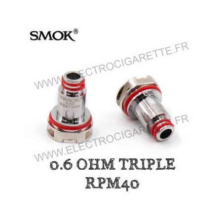 Pack de 5 x résistances Triple 0.6ohm RPM40 - Smok