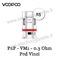 Pack de 5 x Résistances PnP pour Vinci Pod - Voopoo - VM1 - 0.3 Ohm