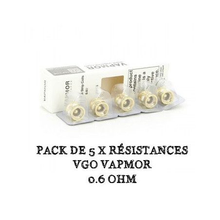 Pack de 5 x résistances VGO VapMor - 0.6 Ohm