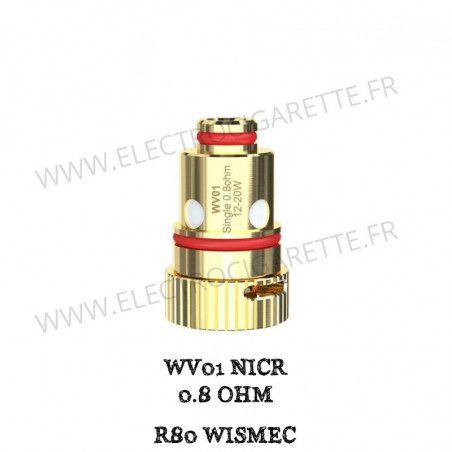 Pack de 5 x résistances WV01 0.8 Ohm NiCr R80 Wismec