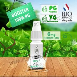 Pack 4 boosters 10ml pour avoir 6 mg de nicotine pour 100ml - Bio France - 100% PG
