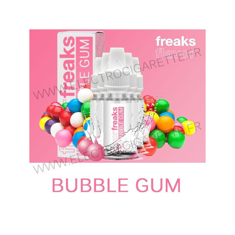 Pack de 5 x Bubble Gum - Flavor Freaks - 10 ml - Sans sucralose Pack de 5 x Bubble Gum - Flavor Freaks - 10 ml - Sans sucralose