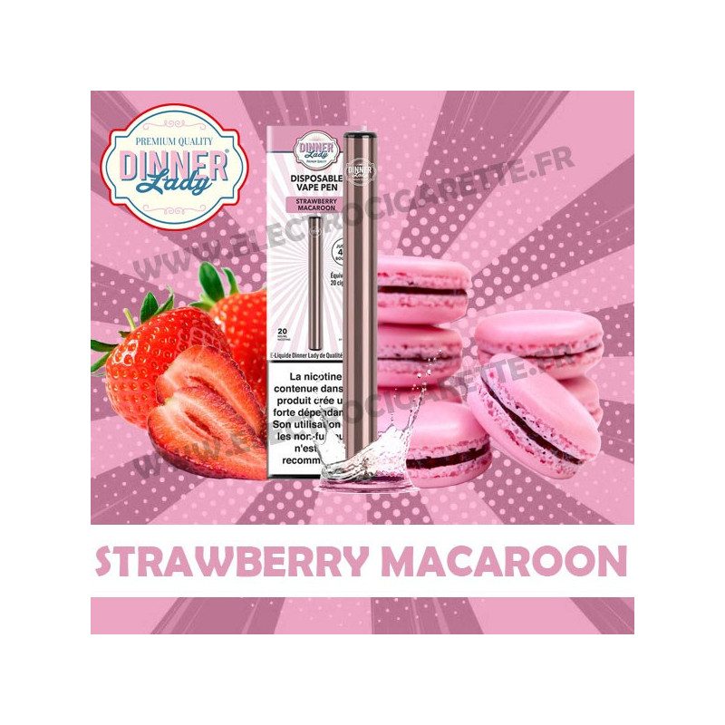 Strawberry Macaroon - Dinner Lady - Vape Pen - Cigarette jetable