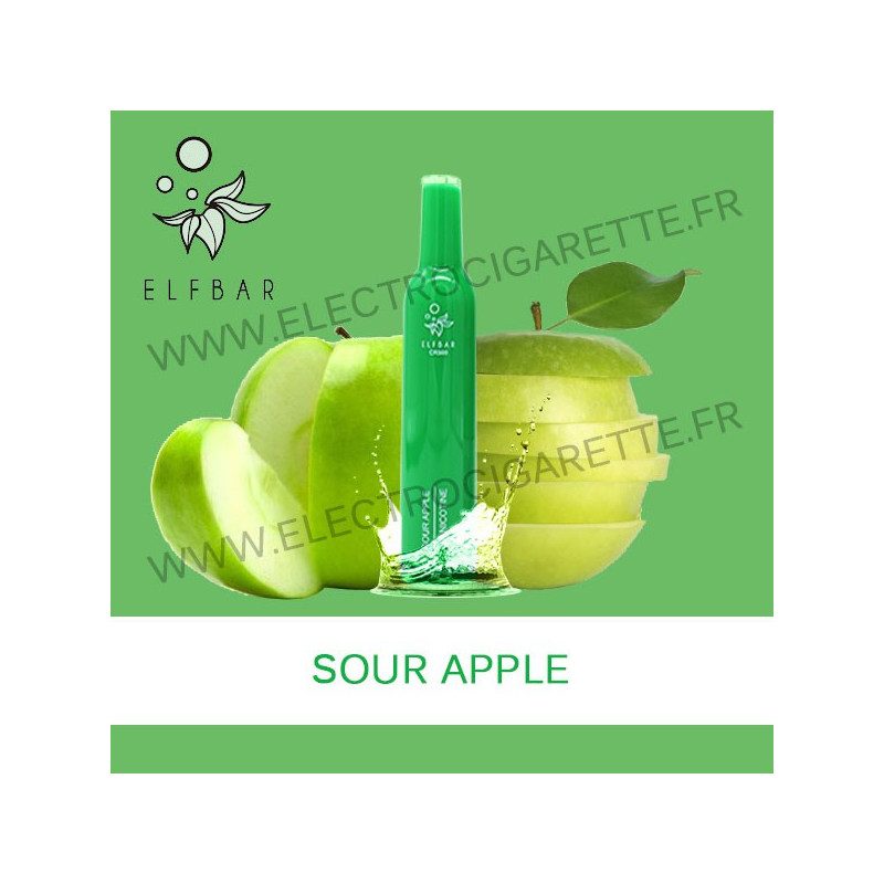 Sour Apple - Elf Bar CR500 - Vape Pen - Cigarette jetable