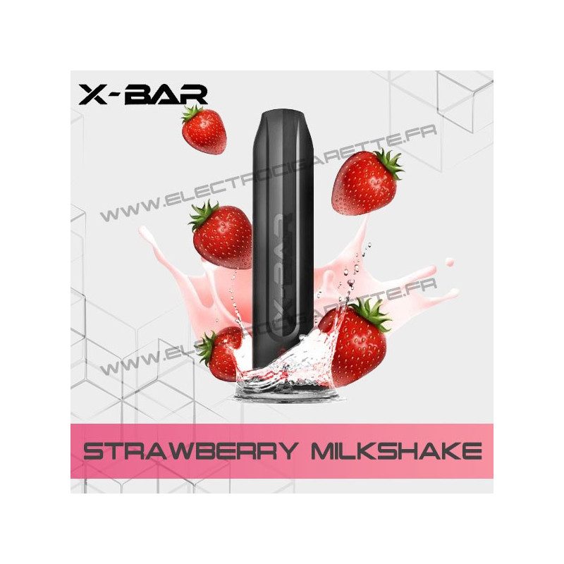 Strawberry Milkshake - X-Bar - Vape Pen - Cigarette jetable