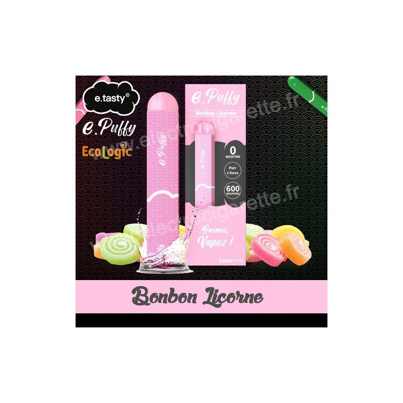 Bonbon Licorne - e.Puffy - e.Tasty - Vape Pen - Cigarette jetable