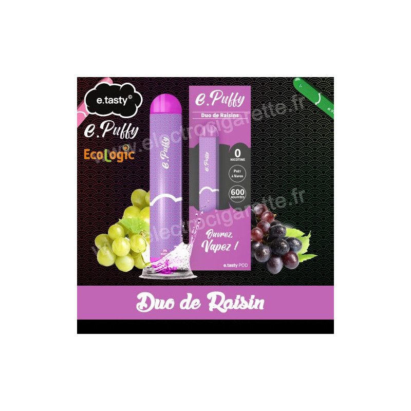 Duo de Raisins - e.Puffy - e.Tasty - Vape Pen - Cigarette jetable