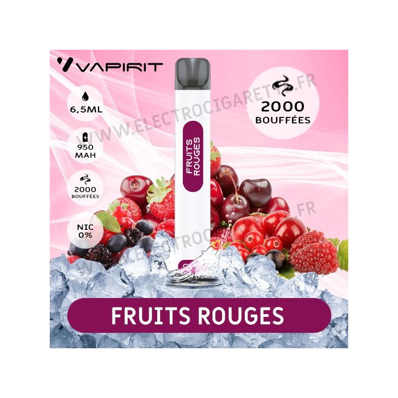 Fruits Rouges - 2000 Puffs - Vapirit - Cigarette jetable