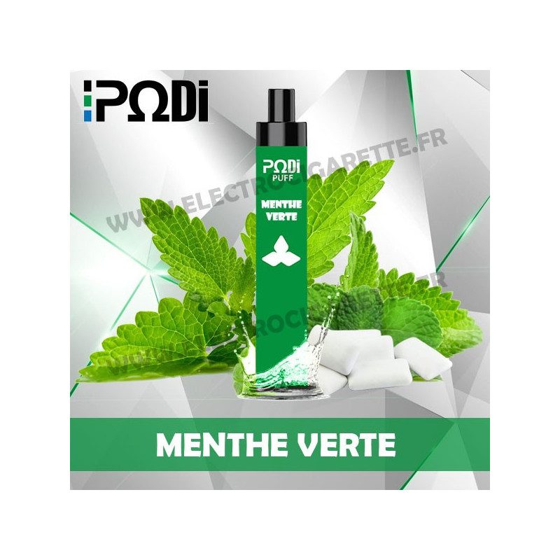 Menthe Verte - PodiPuff - Podissime - Cigarette jetable