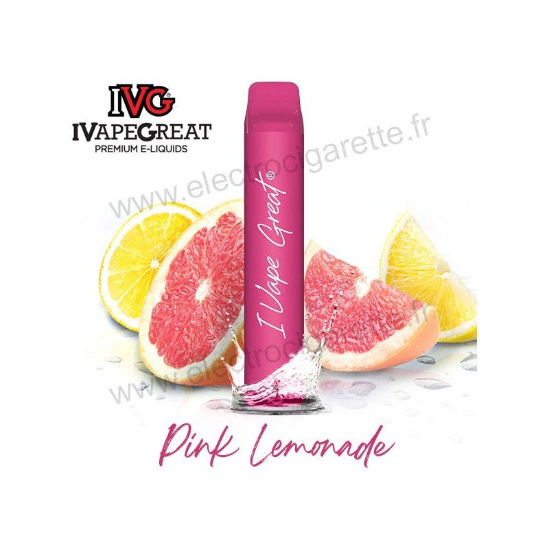 Pink Lemonade - I Vape Great Plus - IVG - Puff Vape Pen - Cigarette jetable