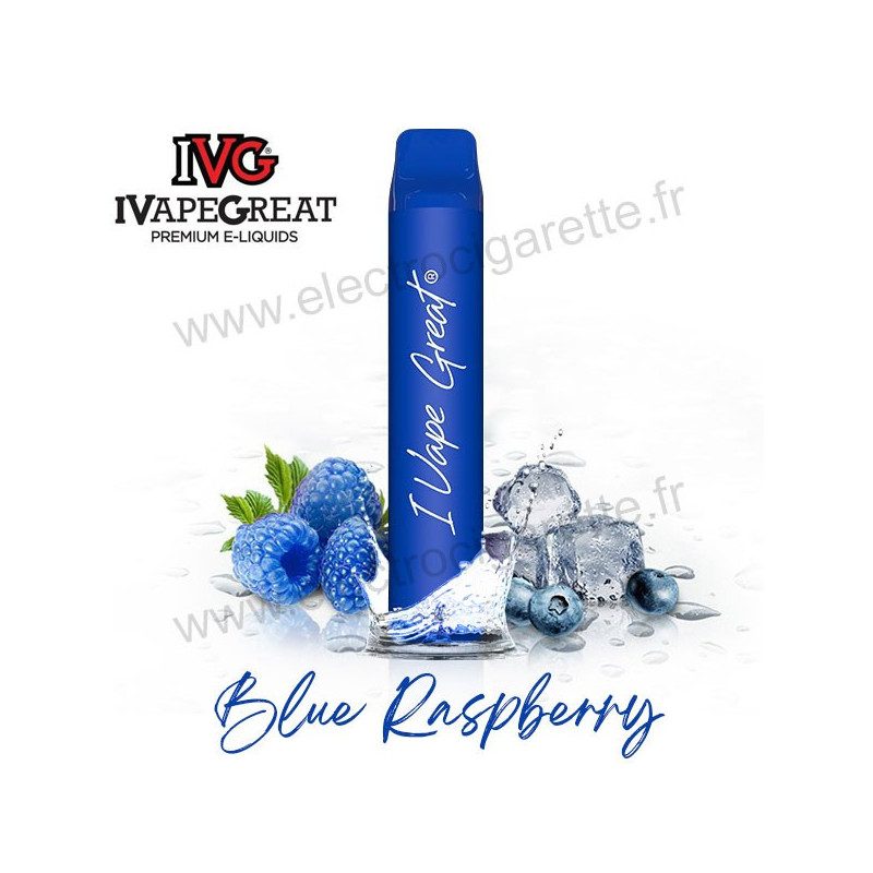 Blue Raspberry Ice - I Vape Great Plus - IVG - Puff Vape Pen - Cigarette jetable