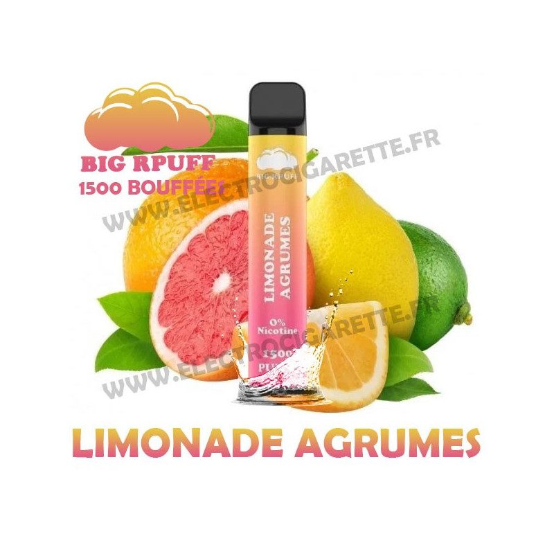 Limonade Agrumes - Big Rpuff - 1500 Puff Vape Pen - Cigarette jetable