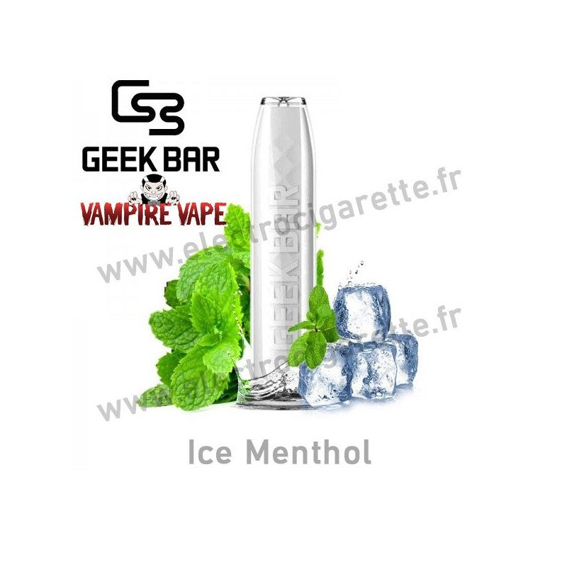 Ice Menthol - Geek Bar - Geek Vape - Vampire Vape - Vape Pen - Cigarette jetable