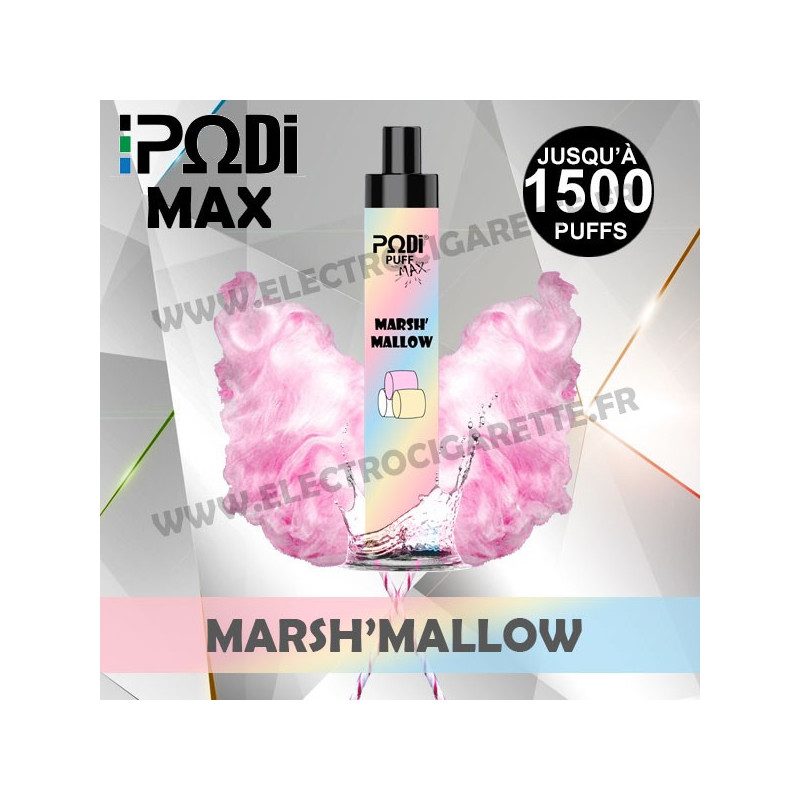 Mars'Mallow - PodiPuff Max - Podissime - Vape Pen - Cigarette jetable