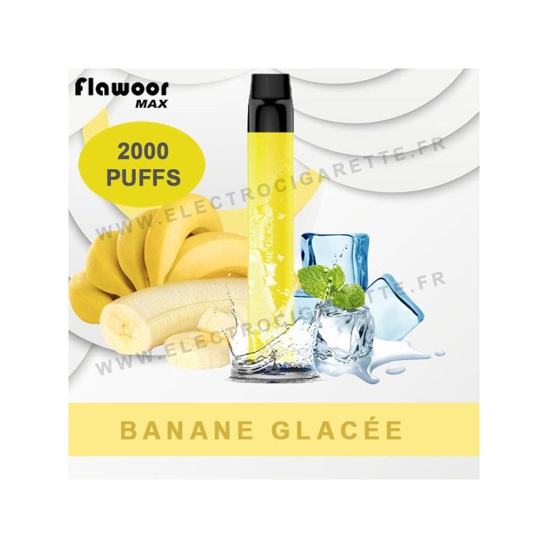 Banane Glacée - Flawoor Max - 2000 Puffs - Vape Pen - Cigarette jetable