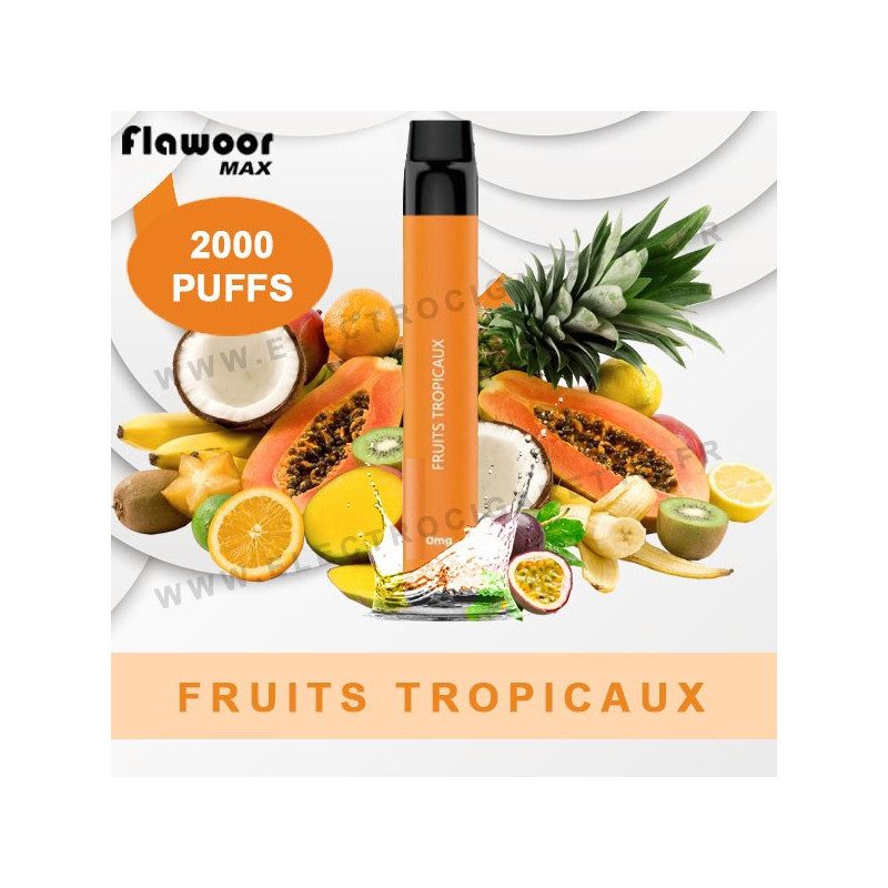 Fruits Tropicaux - Flawoor Max - 2000 Puffs - Vape Pen - Cigarette jetable