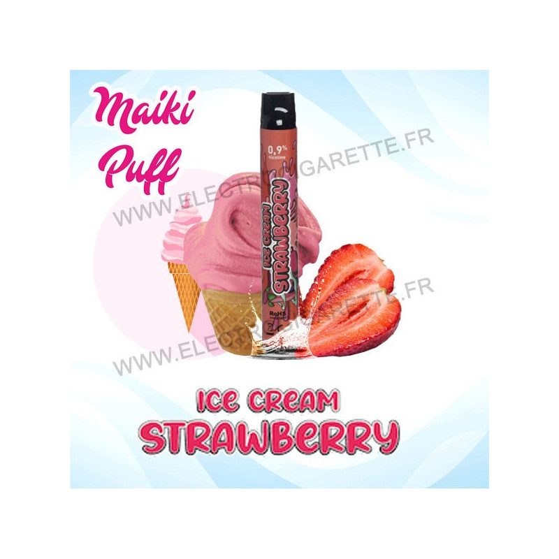 Ice Cream Strawberry - Maiki Puff - Vape Pen - Cigarette jetable
