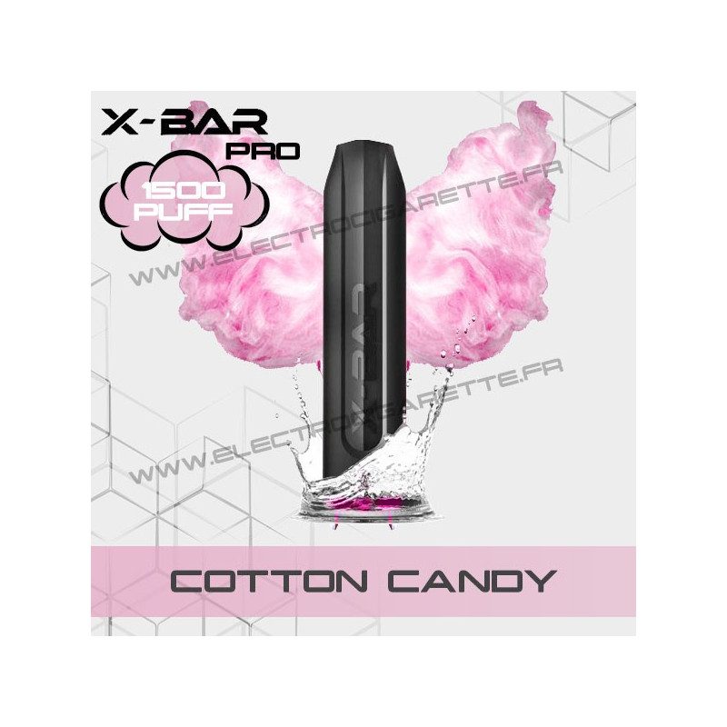 Cotton Candy - X-Bar Pro - 1500 puff - Vape Pen - Cigarette jetable