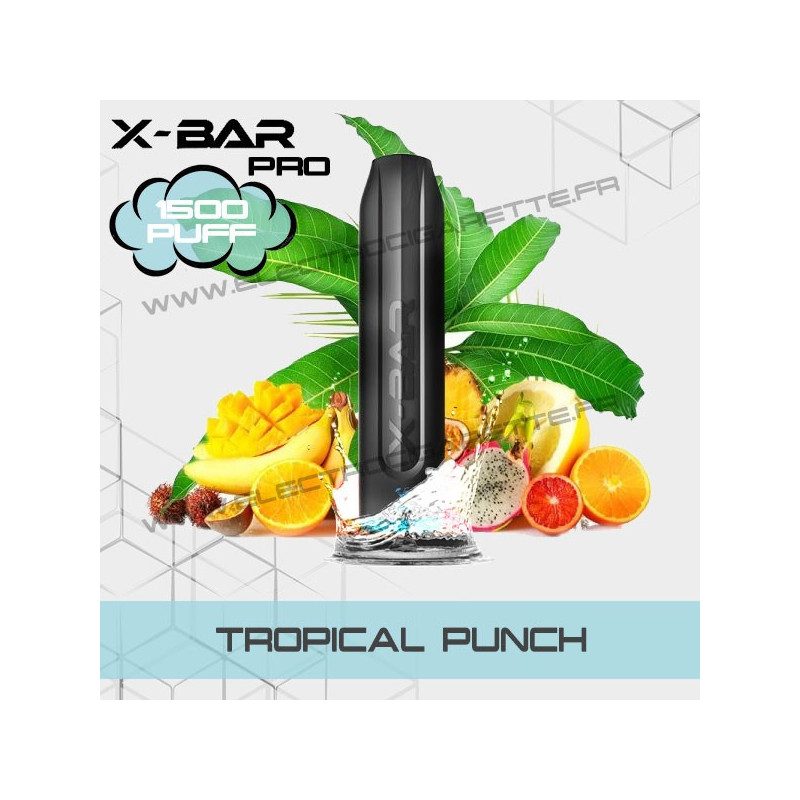 Tropical Punch - X-Bar Pro - 1500 Puff - Vape Pen - Cigarette jetable
