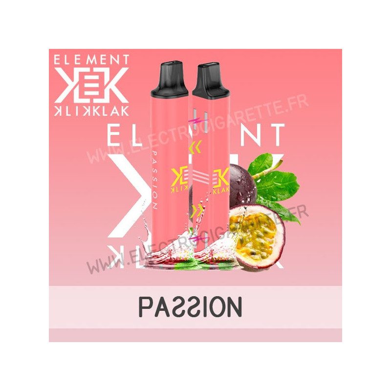 Passion - Klik Klak - Element E-Liquid - Puff - Cigarette jetable