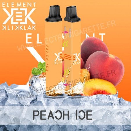 Peach Ice - Klik Klak - Element E-Liquid - Puff - Cigarette jetable