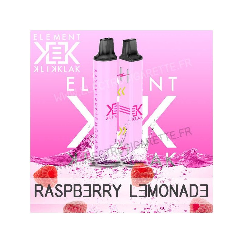 Raspberry Lemonade - Klik Klak - Element E-Liquid - Puff - Cigarette jetable