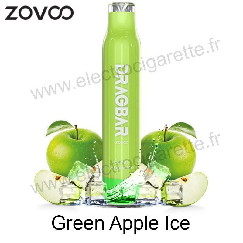 Green Apple Ice - Zovoo - Dragbar 600 - Puff - Cigarette jetable
