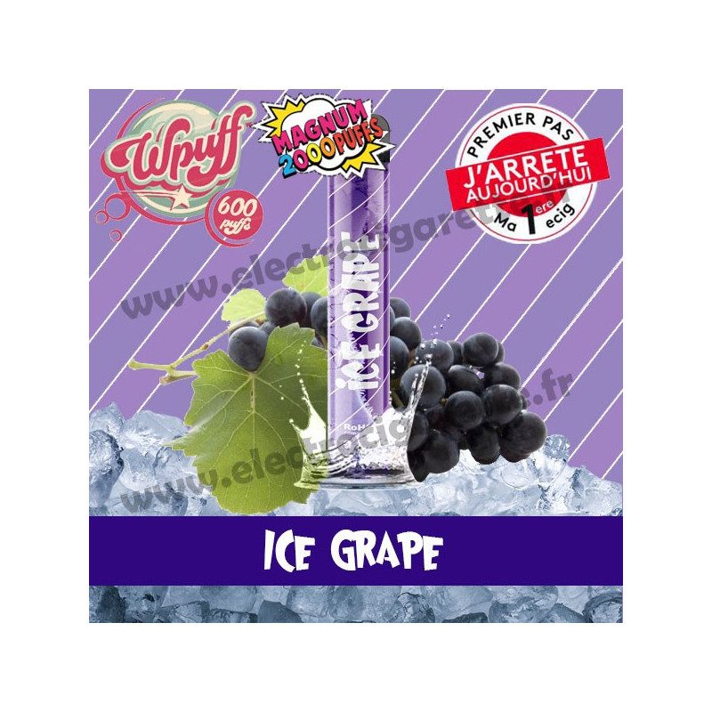 Ice Grape - Raisin Glacée - Wpuff Magnum - Vape Pen - Cigarette jetable