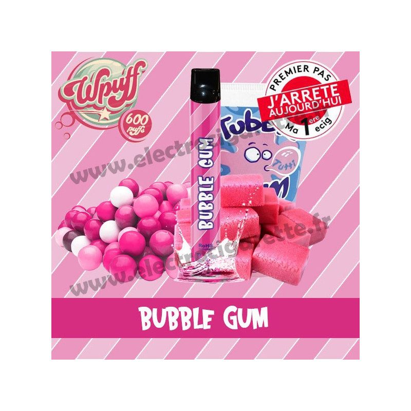 Bubble Gum - Chewing gum - Wpuff - Vape Pen - Cigarette jetable