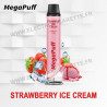 Strawberry Ice Cream - Mega Puff - Vape Pen - 3000 bouffées - Cigarette jetable