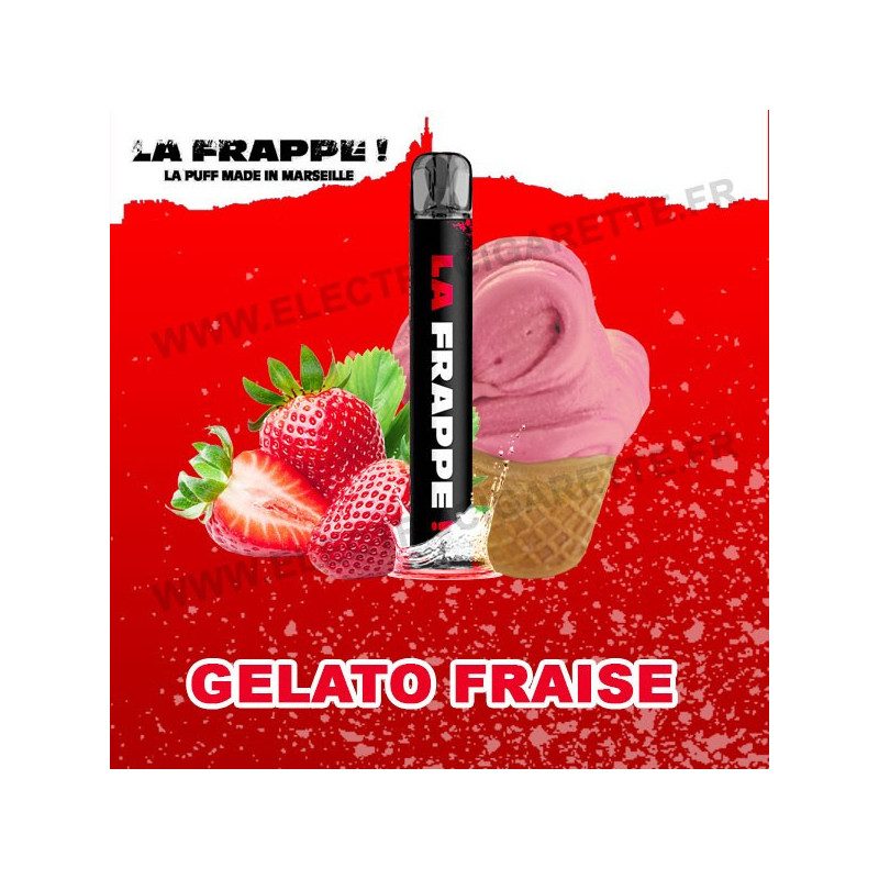 Gelato Fraise - Puff La Frappe - Vape Pen - Cigarette jetable - 600 bouffées