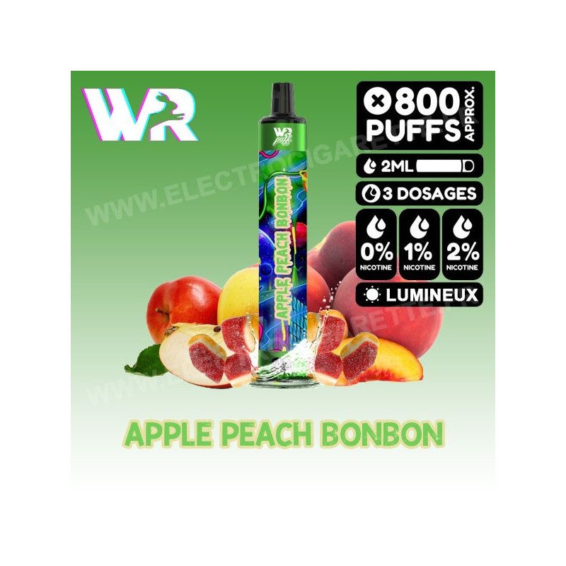 Apple Peach Bonbon - White Rabbit Puff - 800 Puffs - Vape Pen - Cigarette jetable
