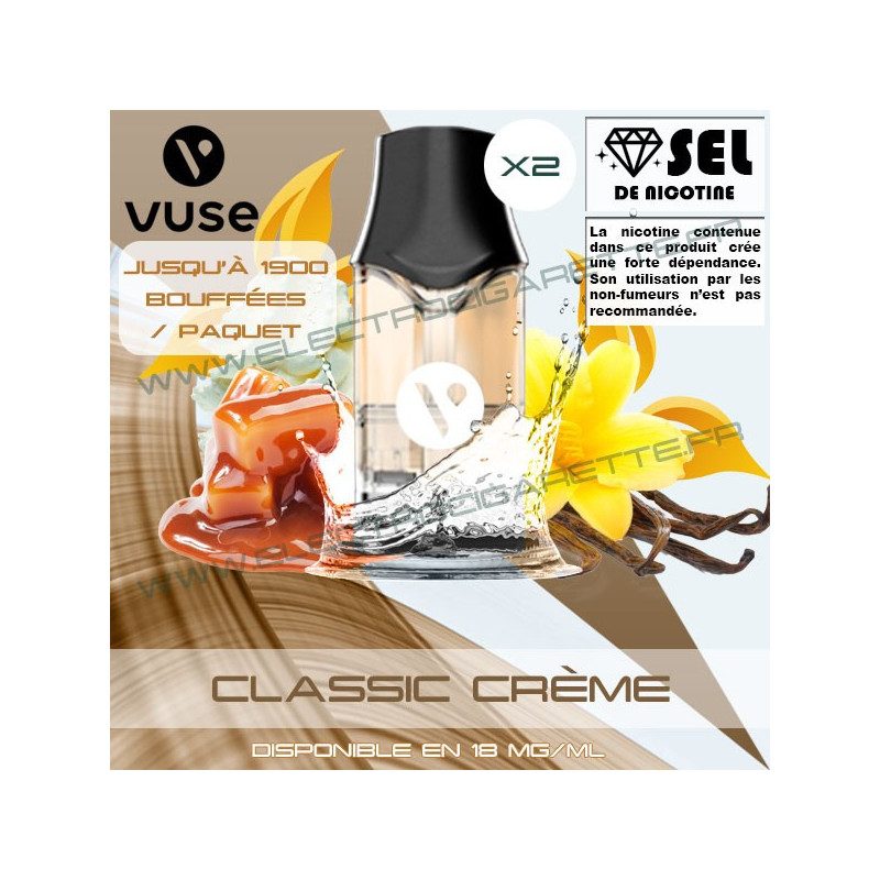 Cartouche EPOD Classique Crème - Pod VPro ePod - 2 x Capsules - Vuse (ex Vype)