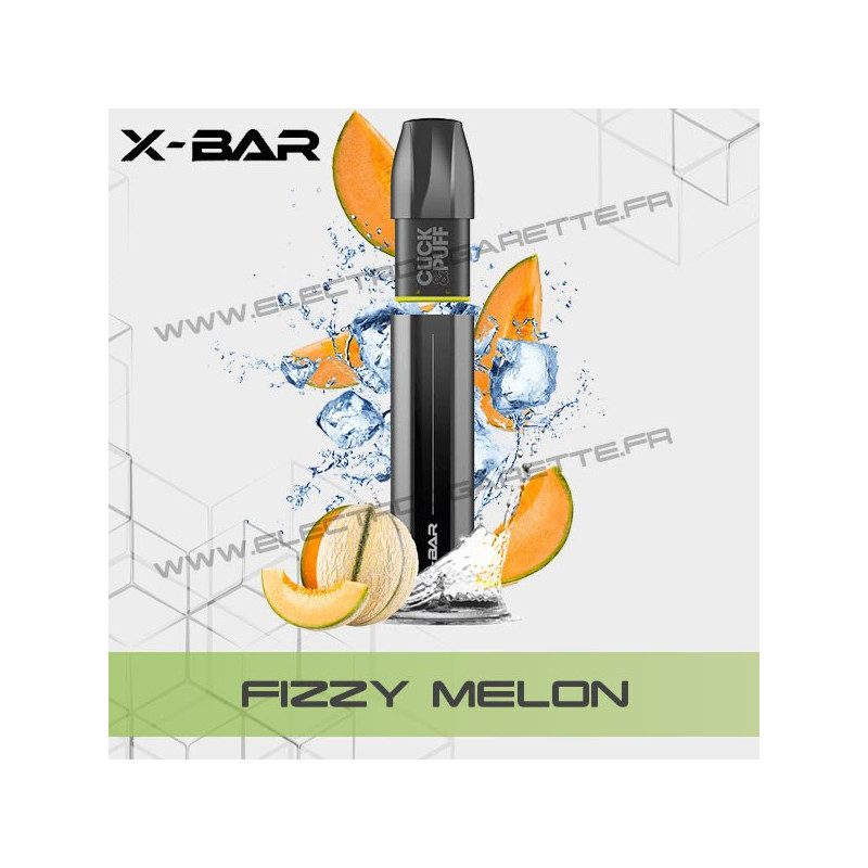 Fizzy Melon - Melon Glacée - X-Bar Click Puff - Vape Pen - Cigarette jetable