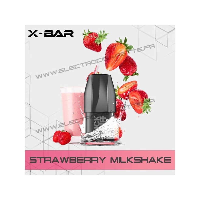 Pod Strawberry Milkshake - Milkshake à la Fraise - X-Bar Click Puff - Cartouche Pod