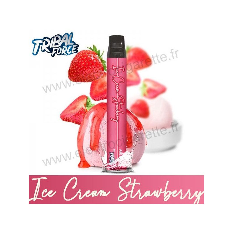 Ice Cream Strawberry - Tribal Force - Air Puff 600 - Vape Pen - Cigarette jetable