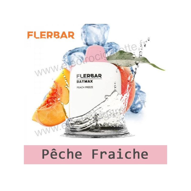 Pêche Fraiche - Peach Freeze - FlerBar Baymax - 3500 Puffs - Puff Vape Pen - Cigarette jetable