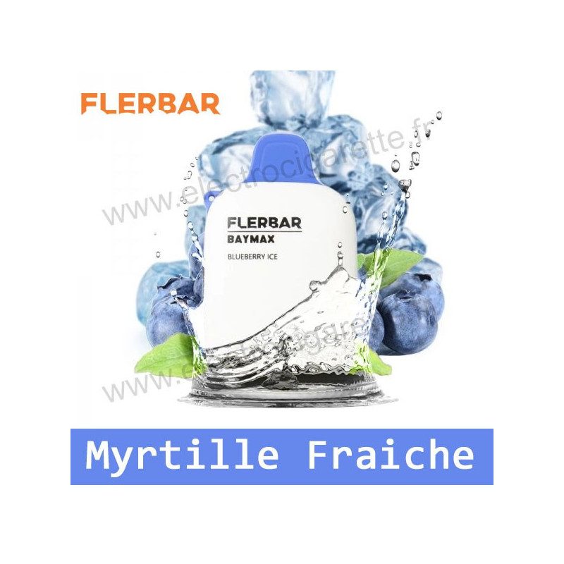 Myrtille Fraiche - Blueberry Ice - FlerBar Baymax - 3500 Puffs - Puff Vape Pen - Cigarette jetable