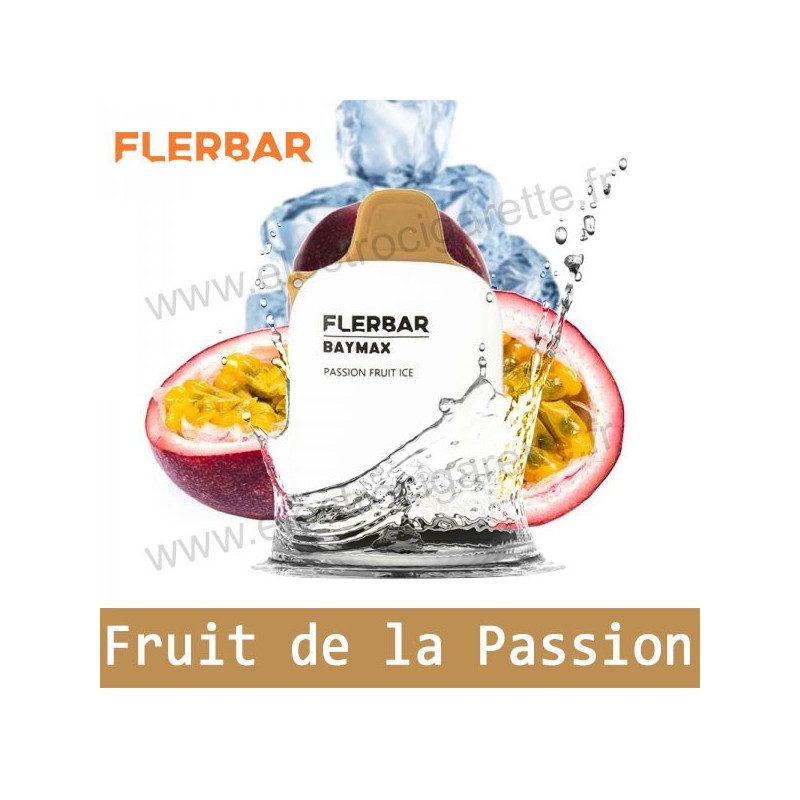 Fruit de la passion - Passion Fruit Ice - FlerBar Baymax - 3500 Puffs - Puff Vape Pen - Cigarette jetable