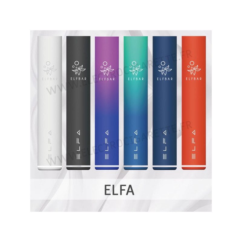 Cigarette rechargeable Elfa par Elf Bar - 500 mah - 2ml - Vape Pen - Toutes les couleurs