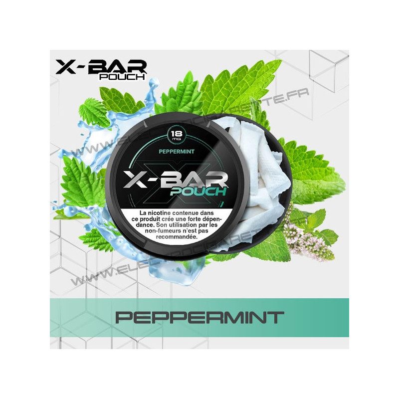 Peppermint - Menthe Poivrée - Sachets de Nicotine Pouch - X-Bar - 20 sachets