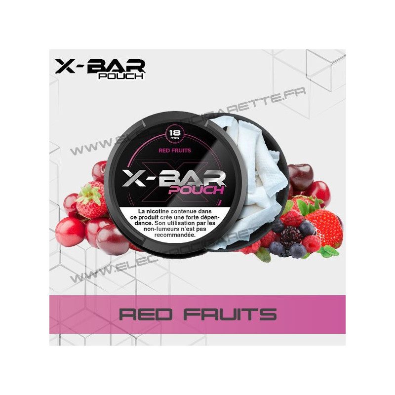 Red Fruits - Fruits Rouges - Sachets de Nicotine Pouch - X-Bar - 20 sachets