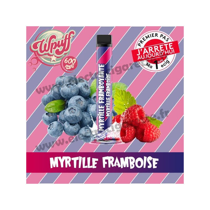 Myrtille Framboise - Wpuff - Vape Pen - Cigarette jetable