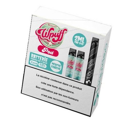 Kit de démarrage Wpuff Pod - Une cigarette jetable noire avec deux pods - Liquideo