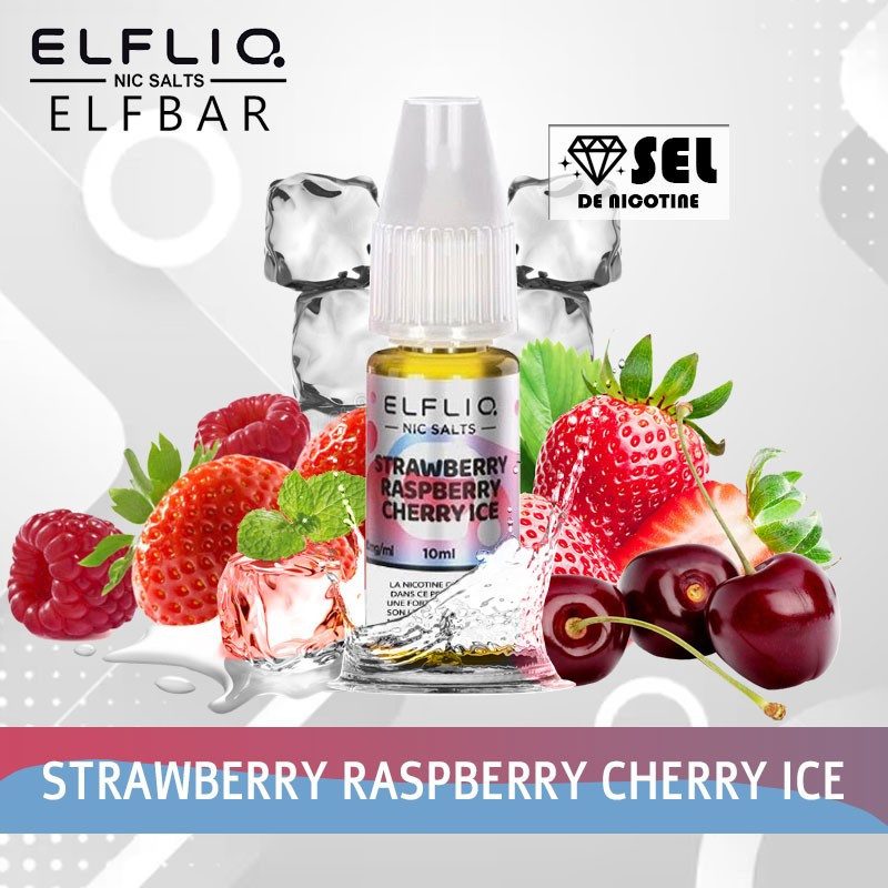 Strawberry Raspberry Cherry Ice - Elfliq - Elfbar - 10ml - Recharge eliquide Strawberry Raspberry Cherry Ice - Elfliq - Elfbar - 10ml - Recharge eliquide