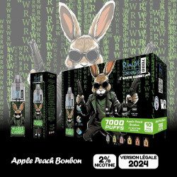 Apple Peach Bonbon - White Rabbit - RandM X Tornado - 7000 Puffs - 10ml - Vape Pen - Cigarette jetable - Boite